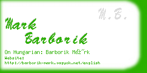 mark barborik business card